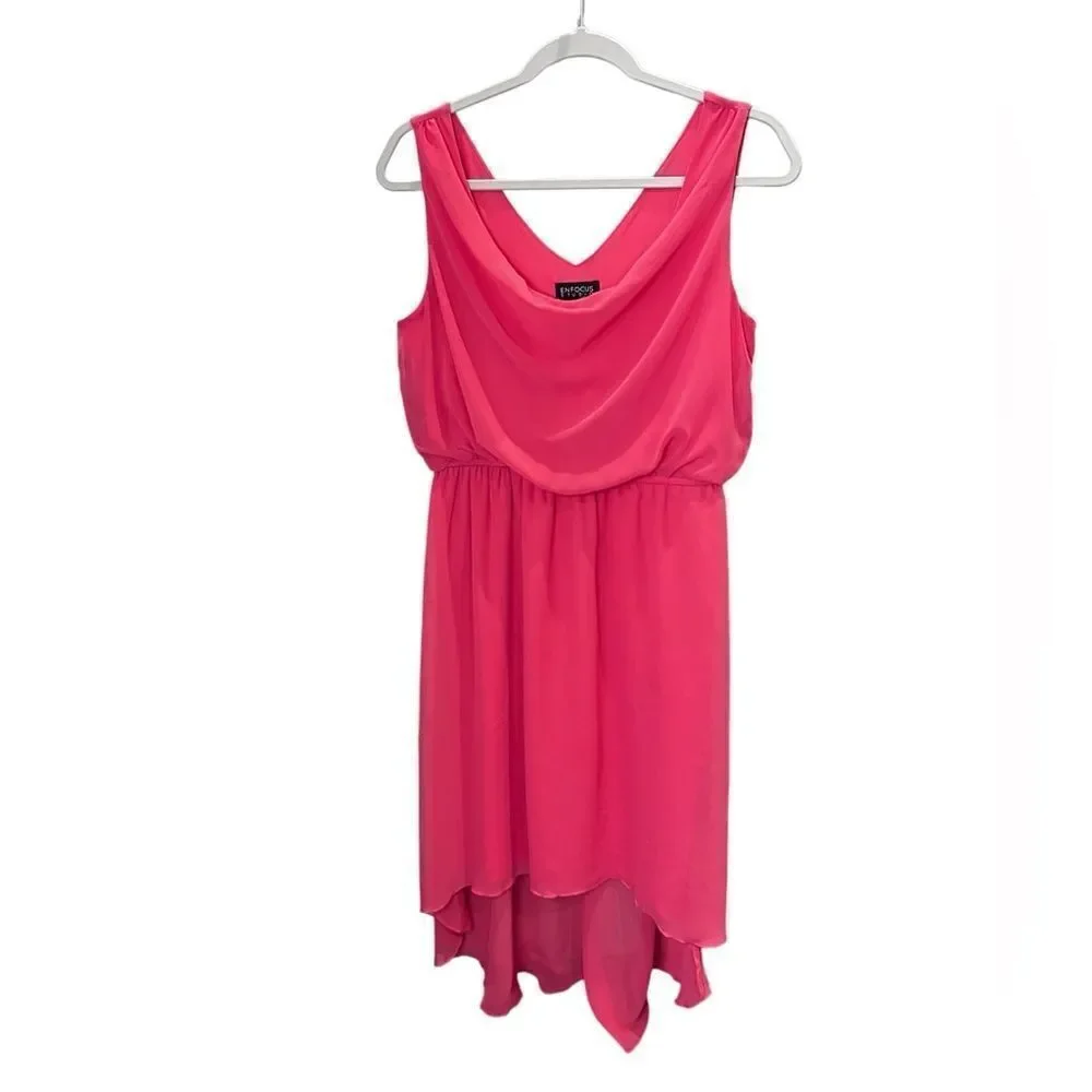 Enfocus high low sleeveless dress pink coal size 8